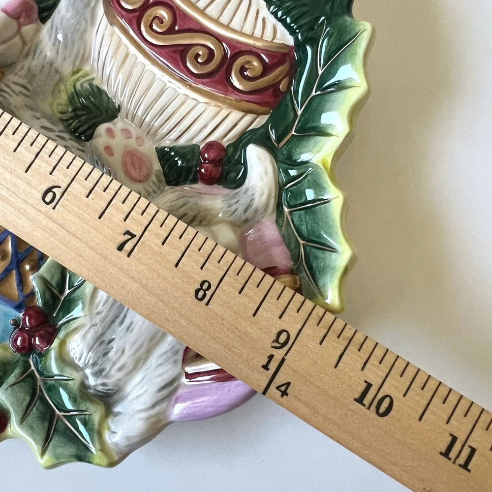 Vintage Fitz & Floyd Kristmas Kitty Christmas Cat Canape Plate 9